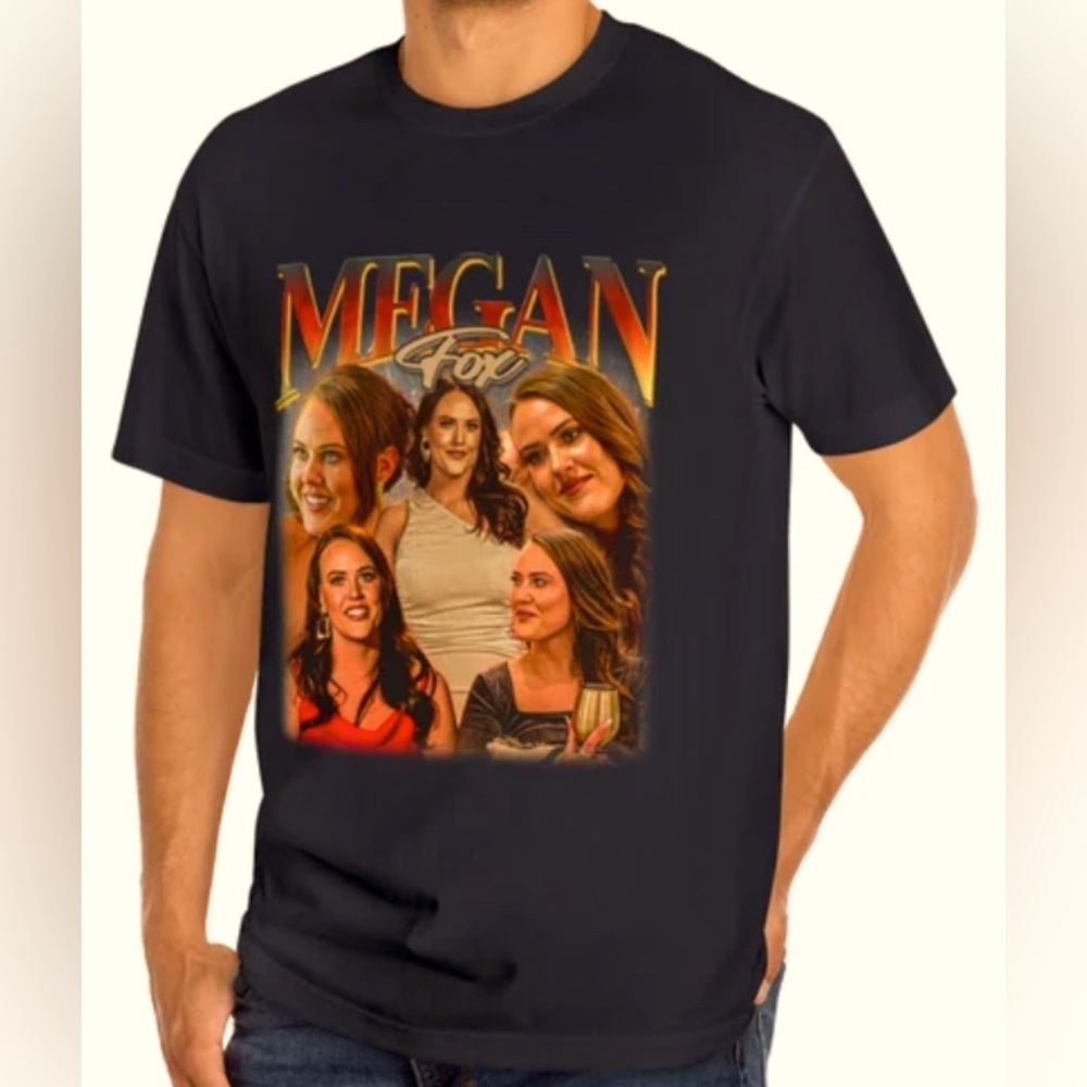 Bootleg 90s tee - not Megan Fox - joke shirt from show Love Is Blind